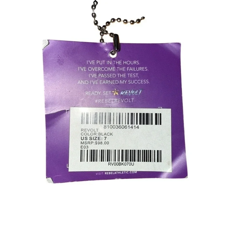 Rebel Athletic Cheerleading Shoe Bag‎ Black Purple Zip Case Wrist Strap